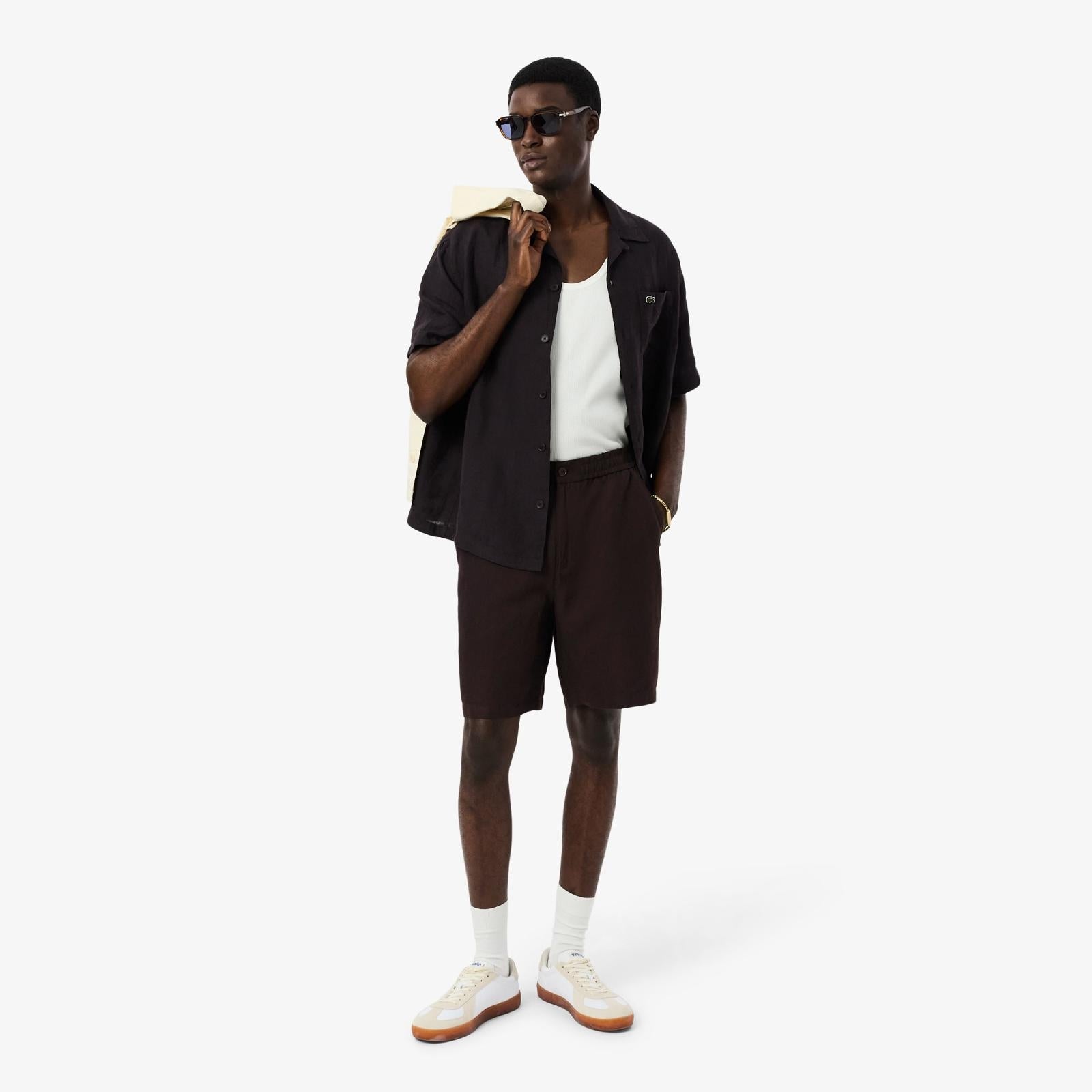 Camicia Lacoste relaxed in lino uomo