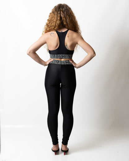 Top Moschino Active cropped in satin donna