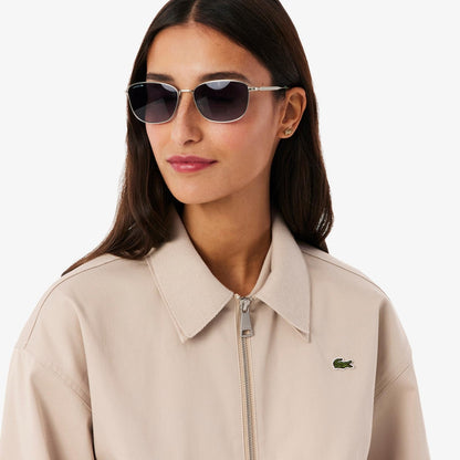 Felpa Lacoste fullzip con colletto e logo classic donna