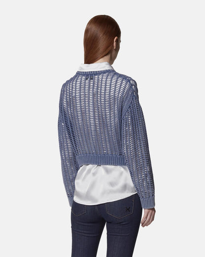 Maglia Richmond X traforata effetto denim donna