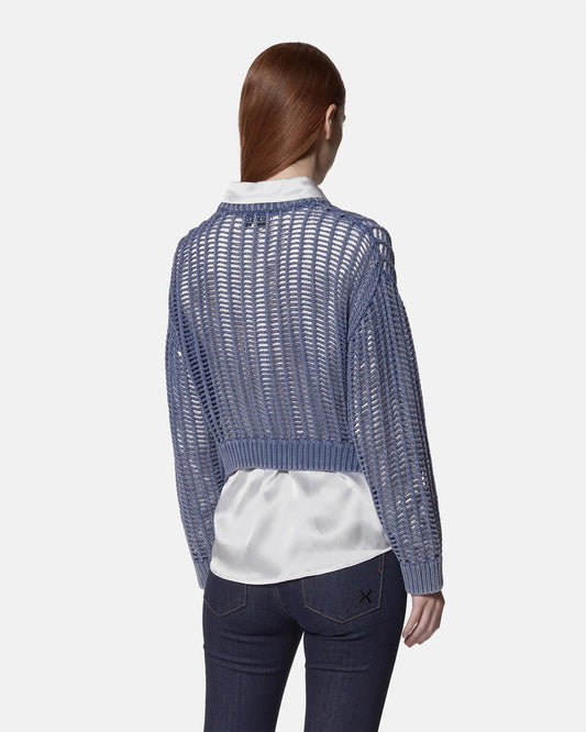 Maglia Richmond X traforata effetto denim donna