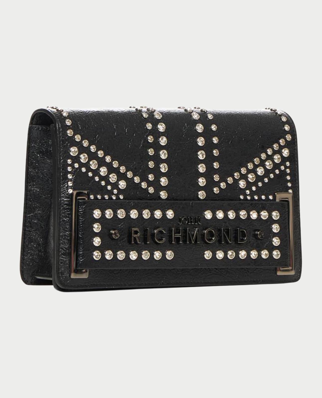 Borsa John Richmond shoulder bag in vera pelle con strass donna