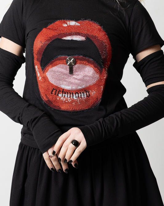 T-Shirt Richmond X con dettagli cut-out e strass donna