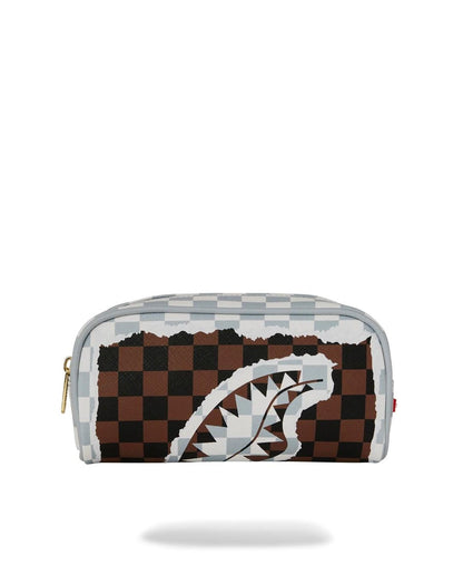 Pochette Sprayground marrone "CREAM AND BROWN TEAR CHECK POUCH"