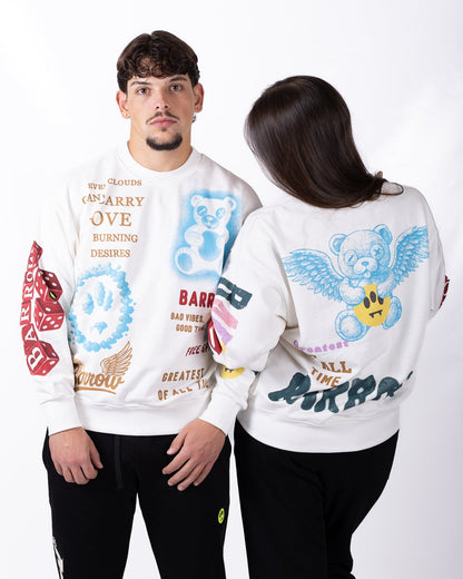 Felpa Barrow girocollo "Clouds Print"