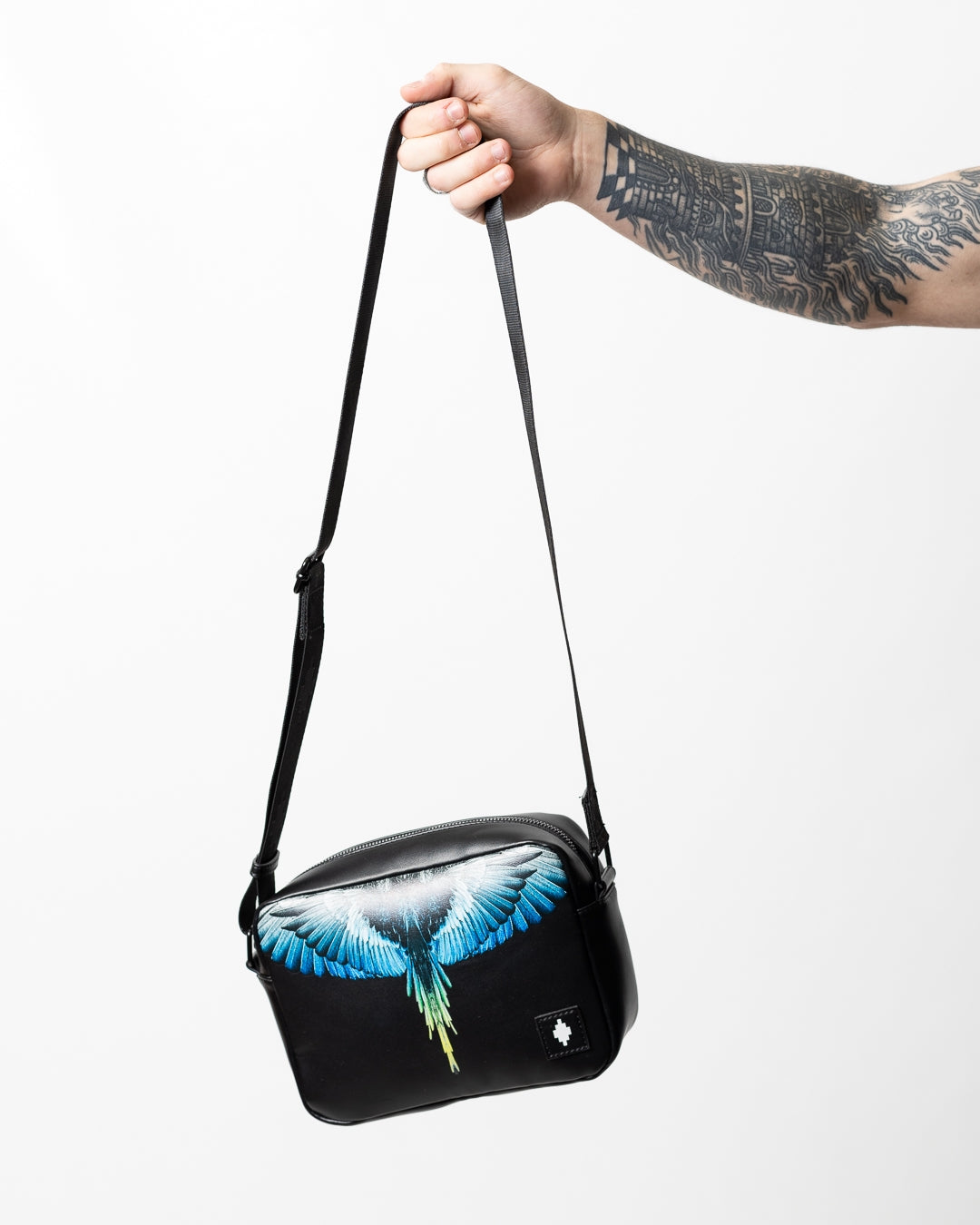 Tracolla Marcelo Burlon in ecopelle "Icon Wings Royal" logato