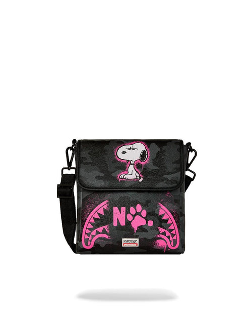 Tracolla Sprayground nero "Snoopy pink stencil messenger sling" 