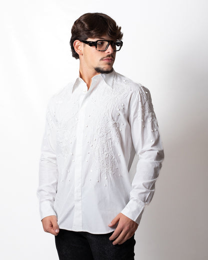 Camicia John Richmond con ricami e paillettes uomo