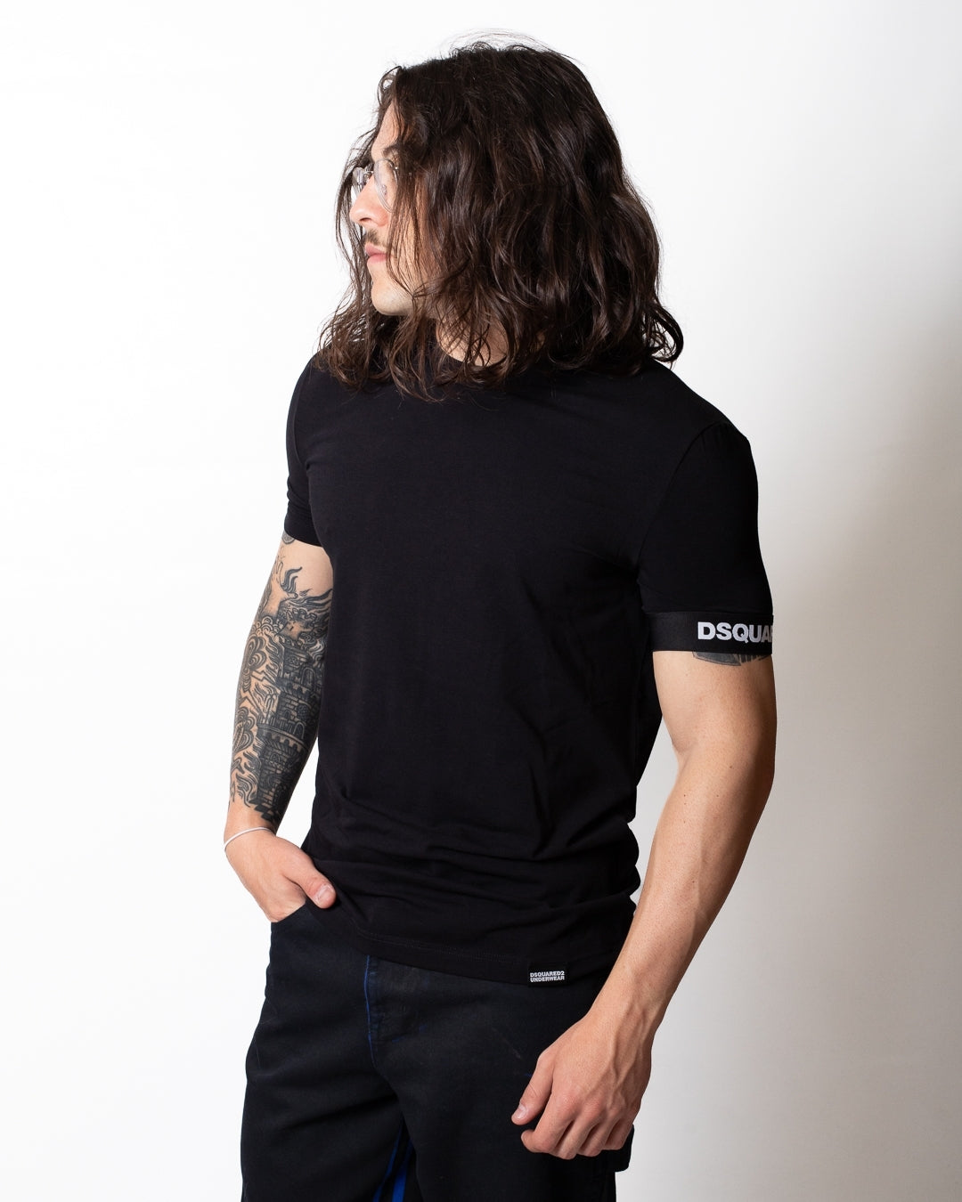 T-Shirt Dsquared2 con banda elastica logata