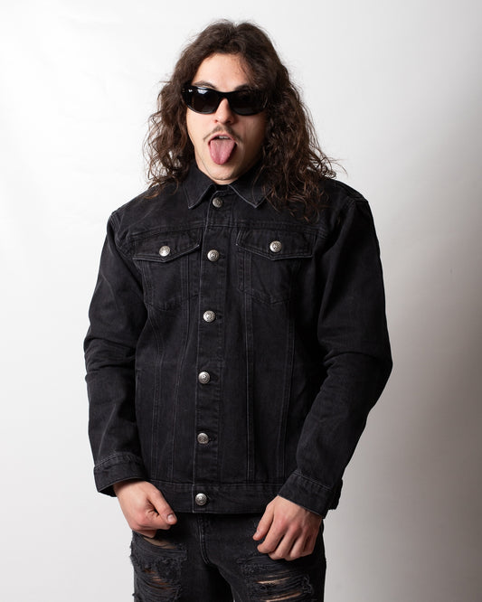 Giubbotto Richmond X in jeans con stampa uomo