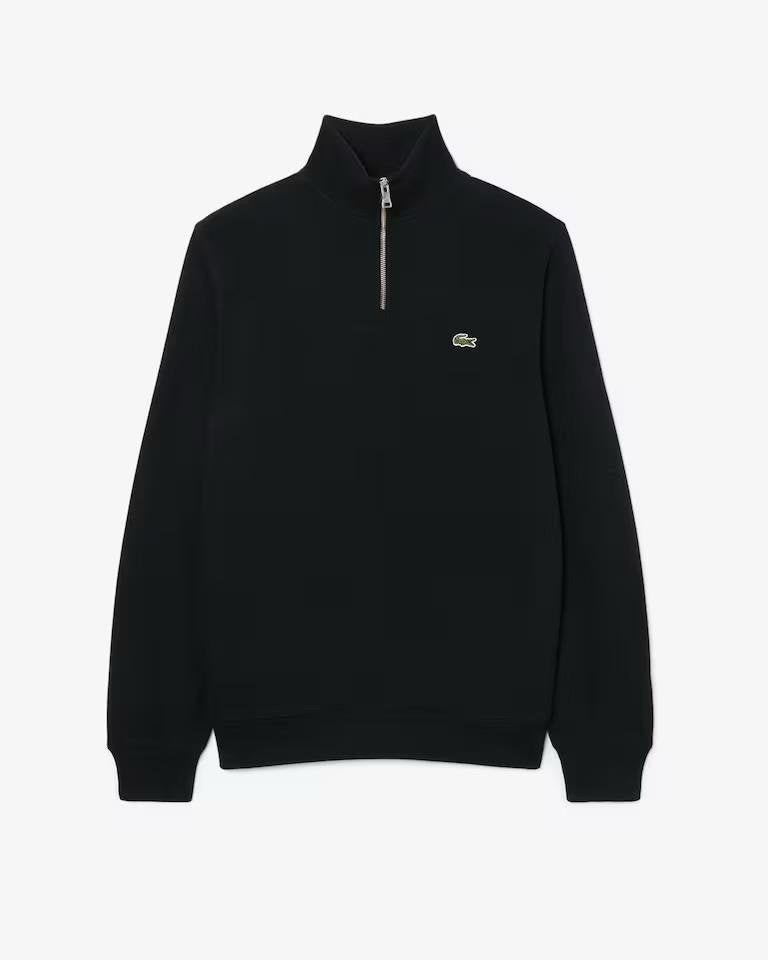 Felpa Lacoste mezza zip con logo ricamato