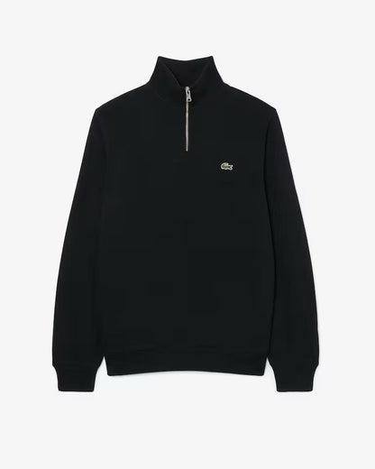Felpa Lacoste mezza zip con logo ricamato