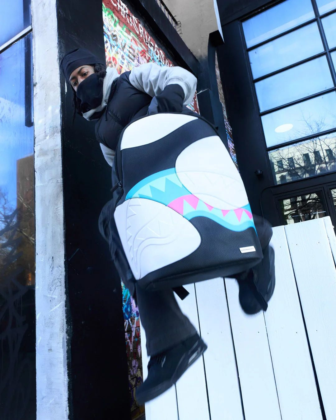 Zaino Sprayground bianco e nero "Dreamscape  backpack"