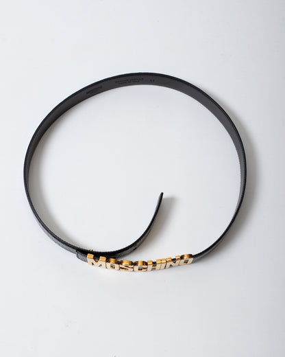 Cinta Moschino coccodrillo in pelle lucida