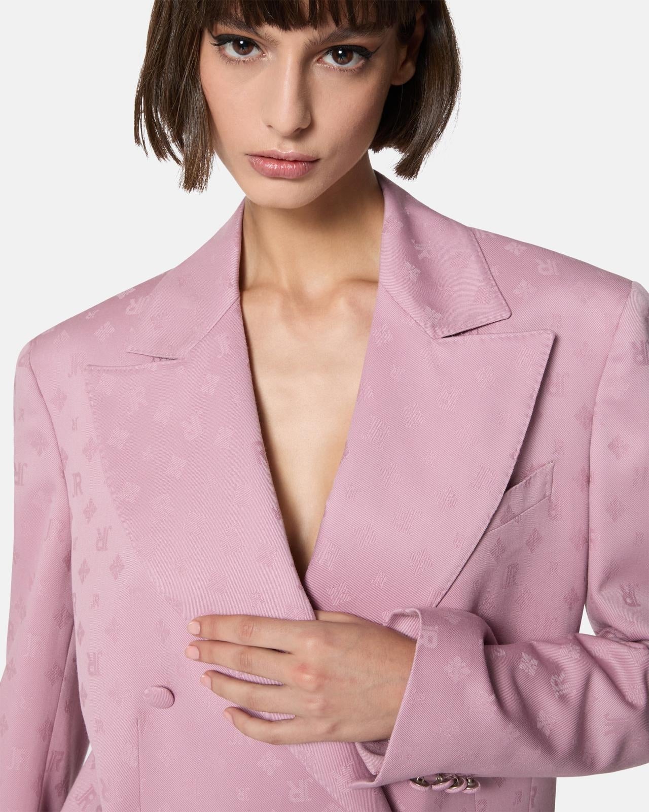 Giacca blazer John Richmond doppiopetto con logo jacquard donna