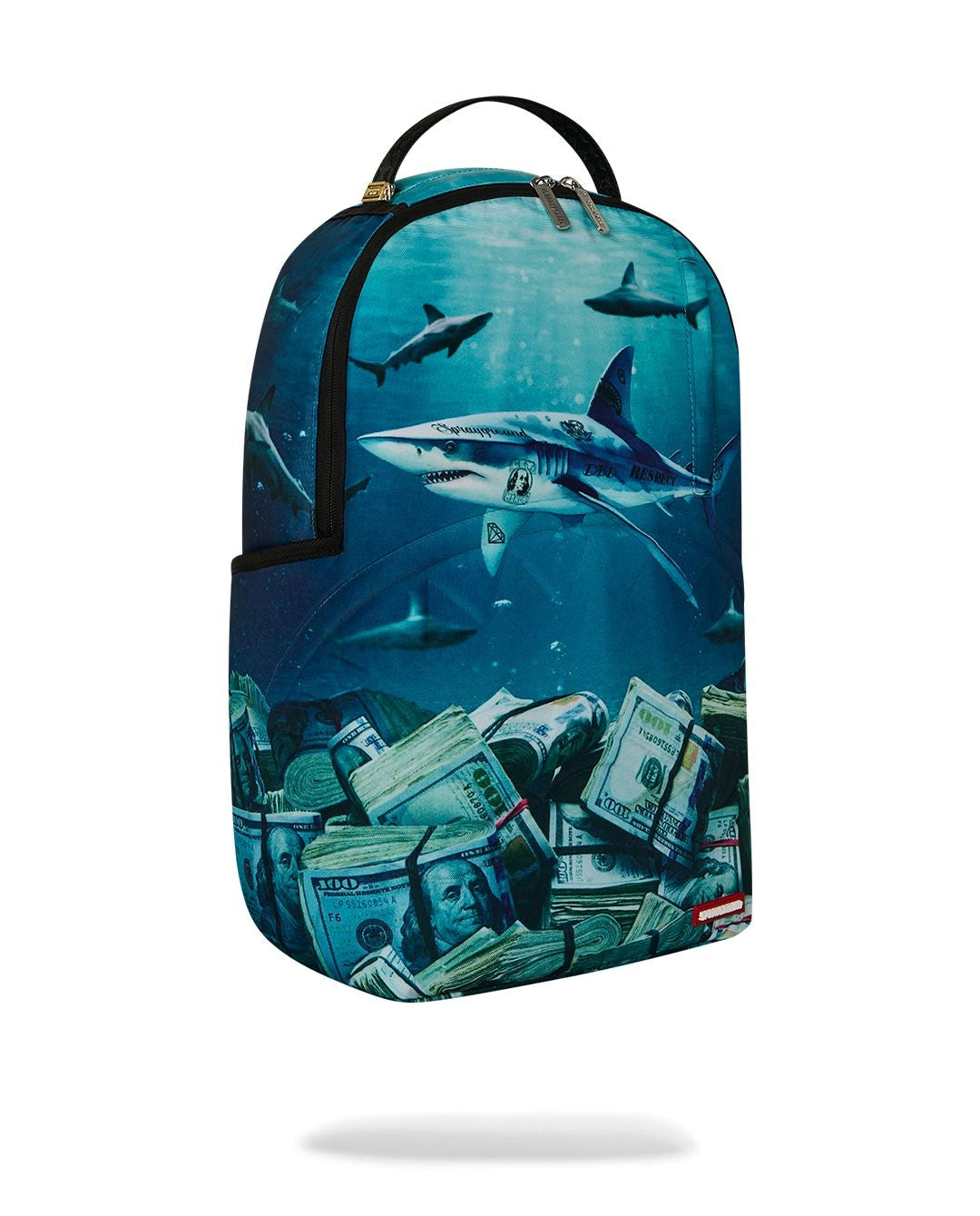Zaino Sprayground blu SHARK UNDER WATER WITH MONEY BACKPACK 