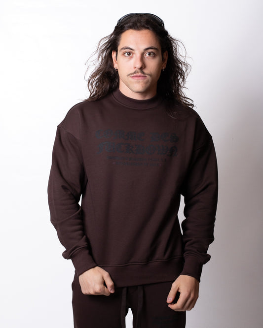 Felpa Comme des Fuckdown girocollo con stampe gothic uomo