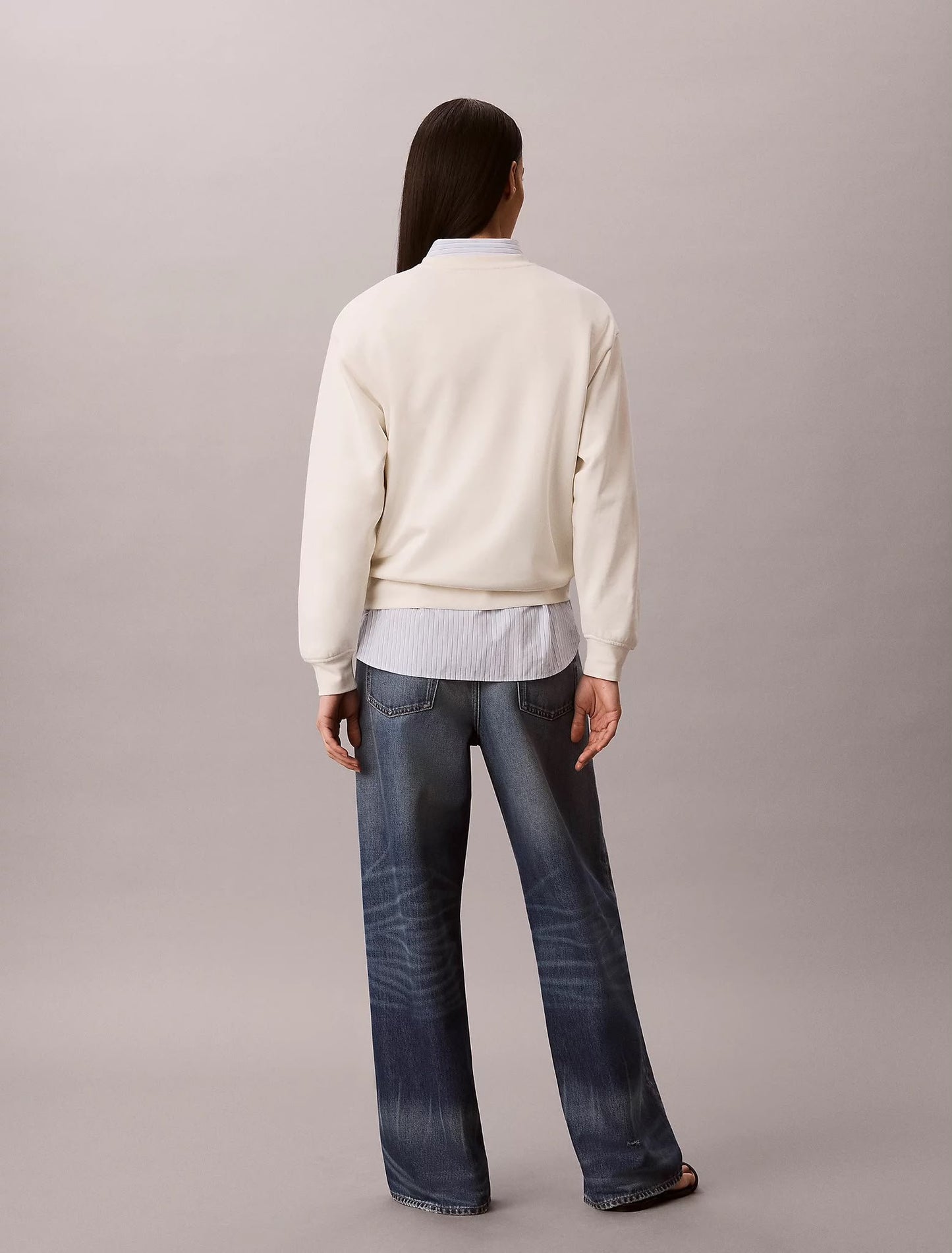 Felpa Calvin Klein girocollo "Embroidery Logo" donna