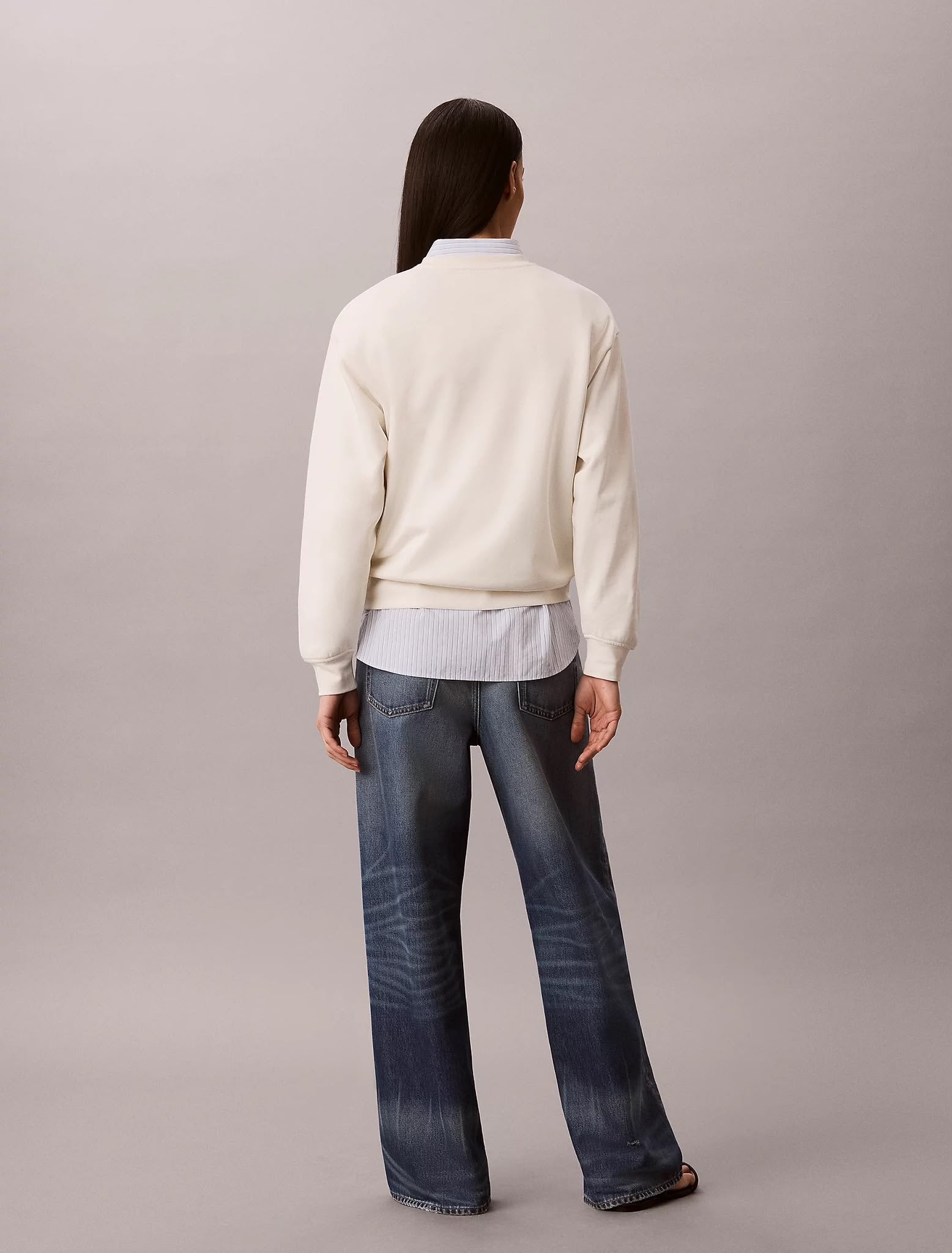Felpa Calvin Klein girocollo "Embroidery Logo" donna