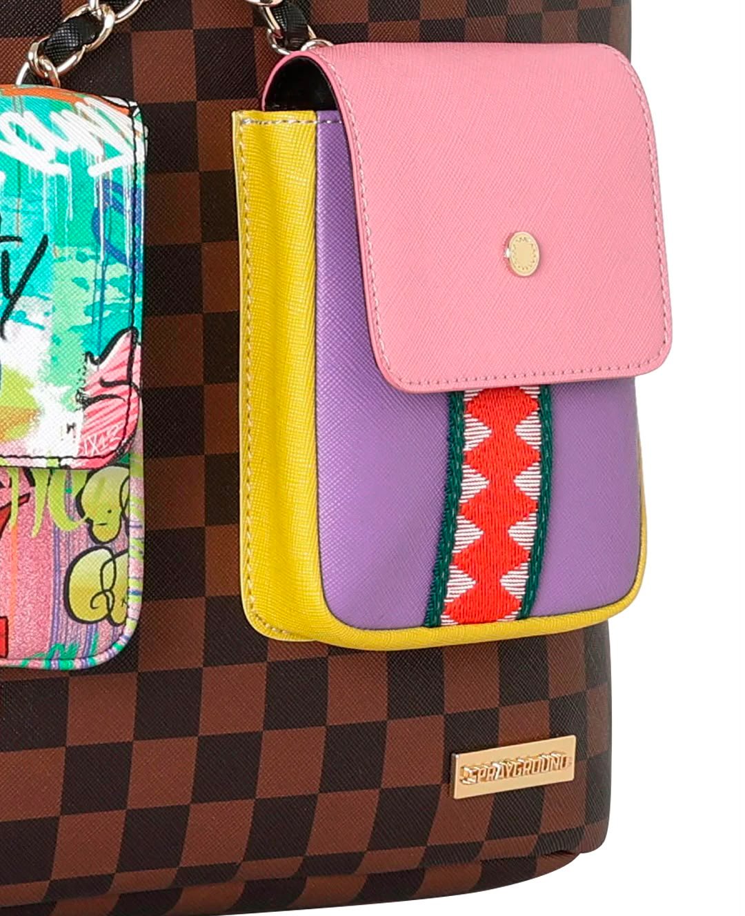 Zaino Sprayground marrone HANGING POCKETS MIX UP BACKPACK