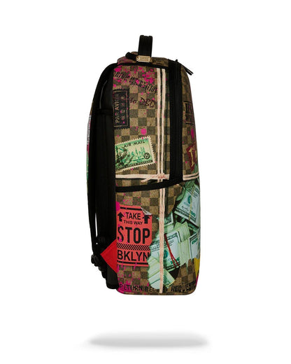 Zaino Sprayground marrone "Torn packaging rmx backpack"