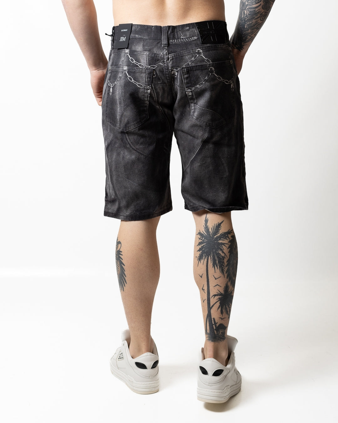 Bermuda John Richmond straight con stampa all-over uomo
