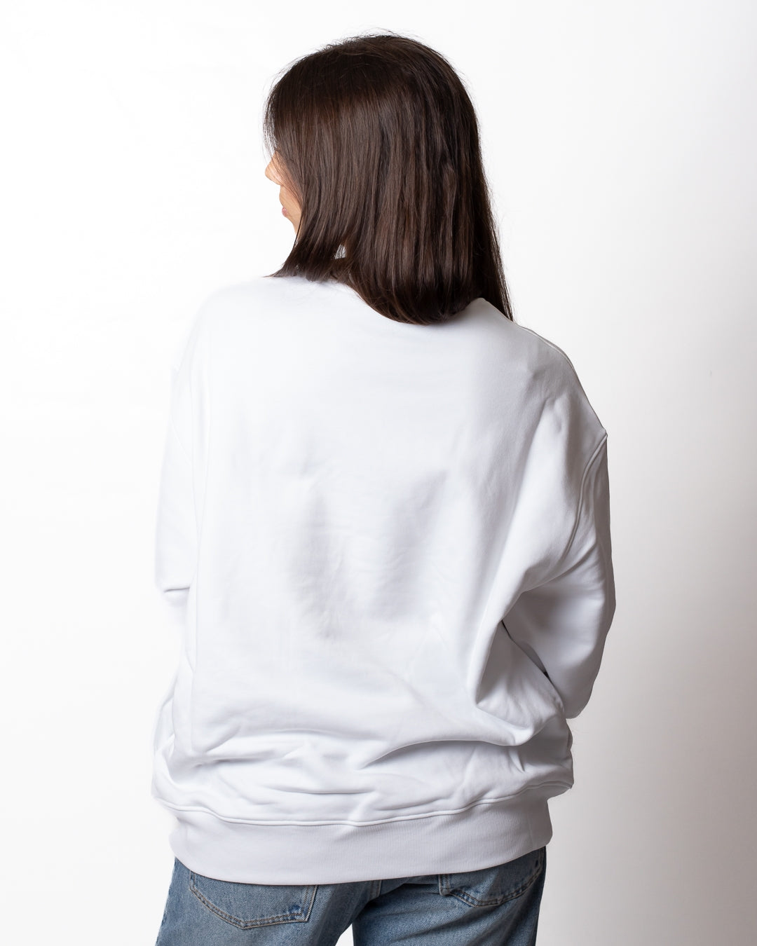 Felpa Moschino girocollo con ricamo logato "Laurel crown"