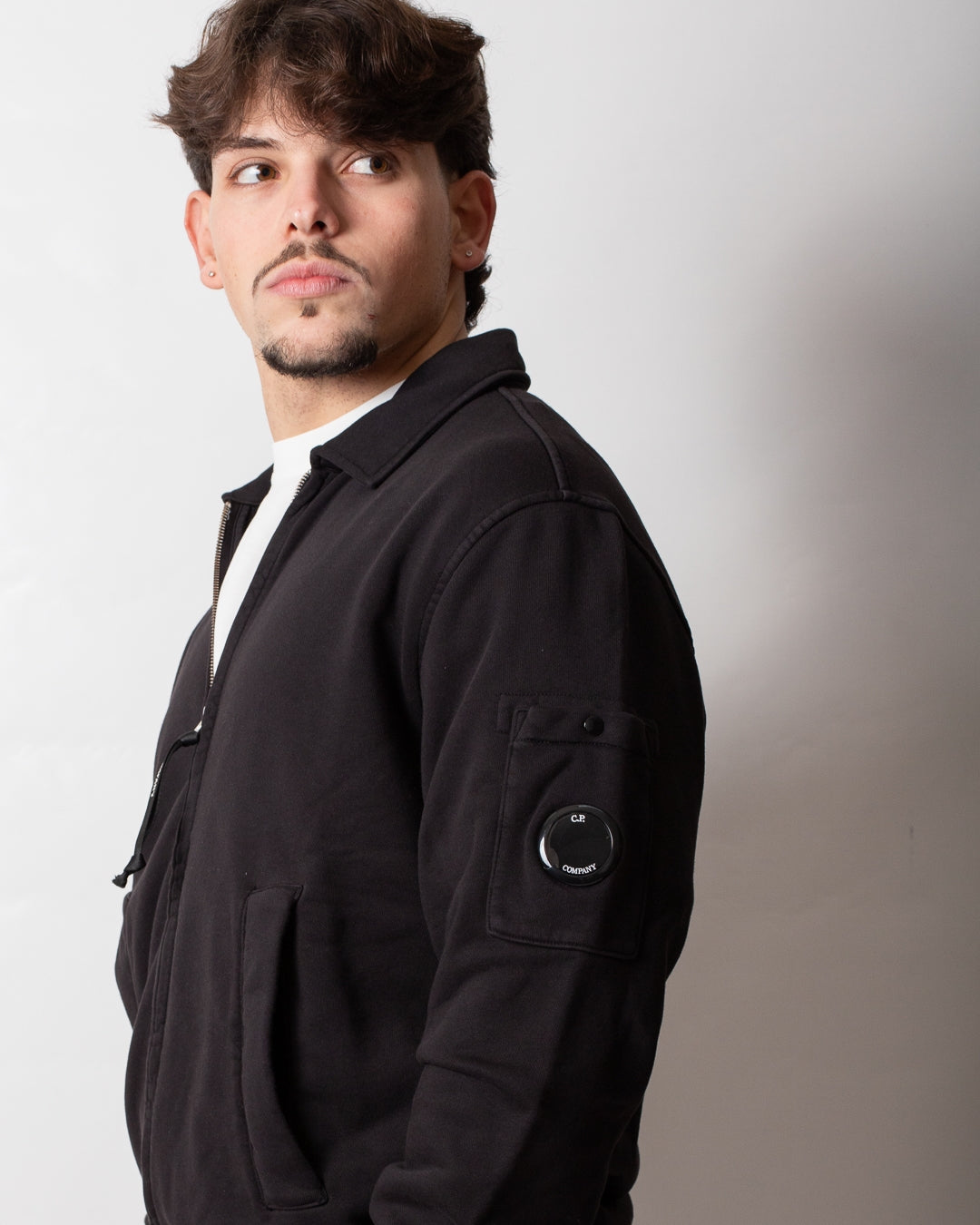 Felpa C.P. Company fullzip con colletto uomo