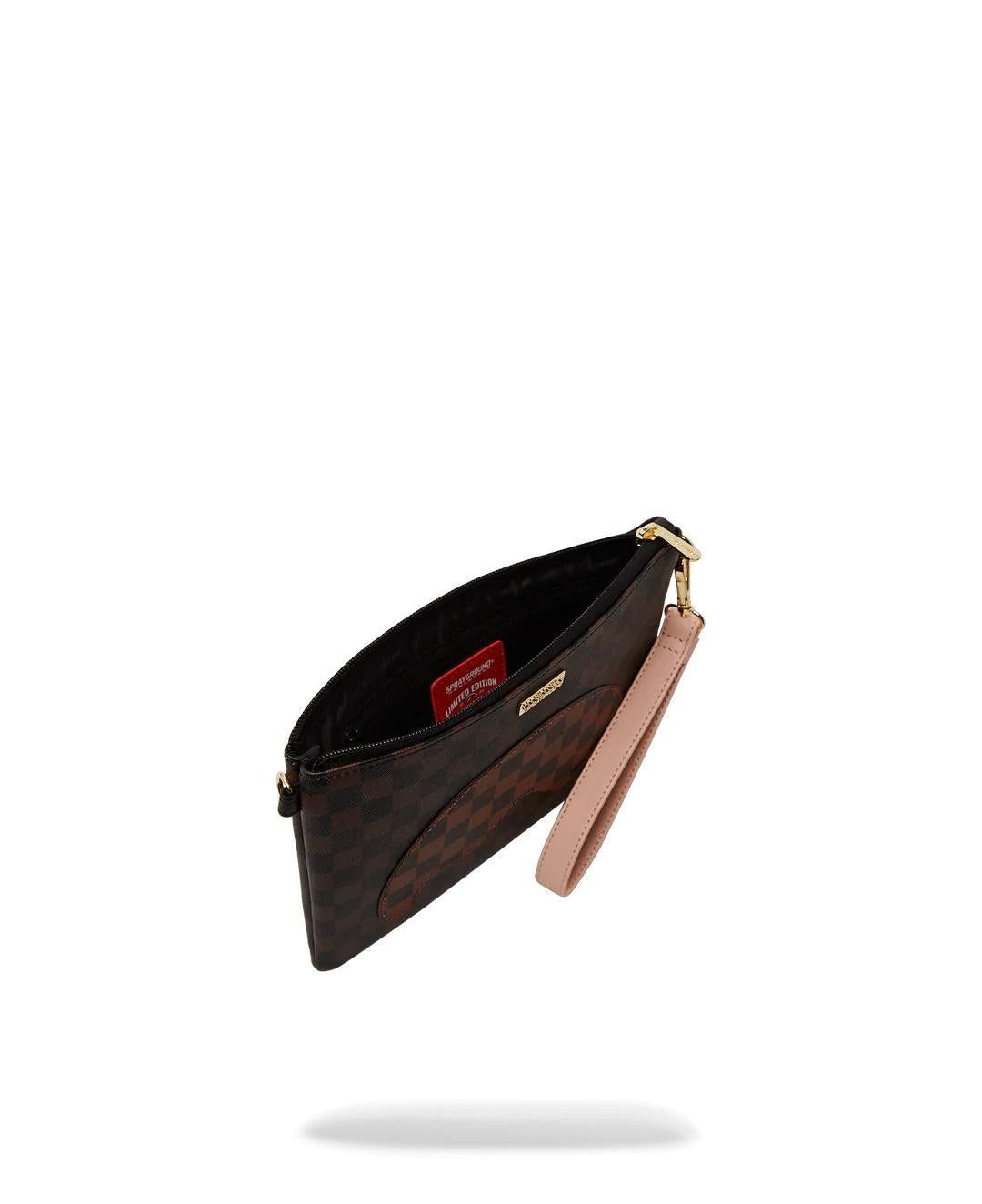 Pochette Sprayground marrone boujee strap clutch con tracolla