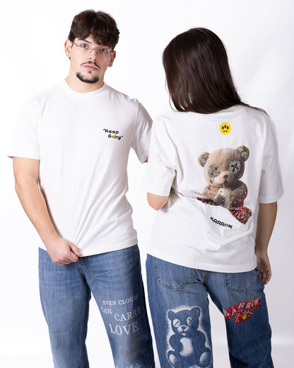 T-shirt Barrow con stampa "Teddy" e strass luminosi