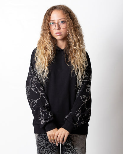 Felpa Disclaimer con cappuccio e borchie donna