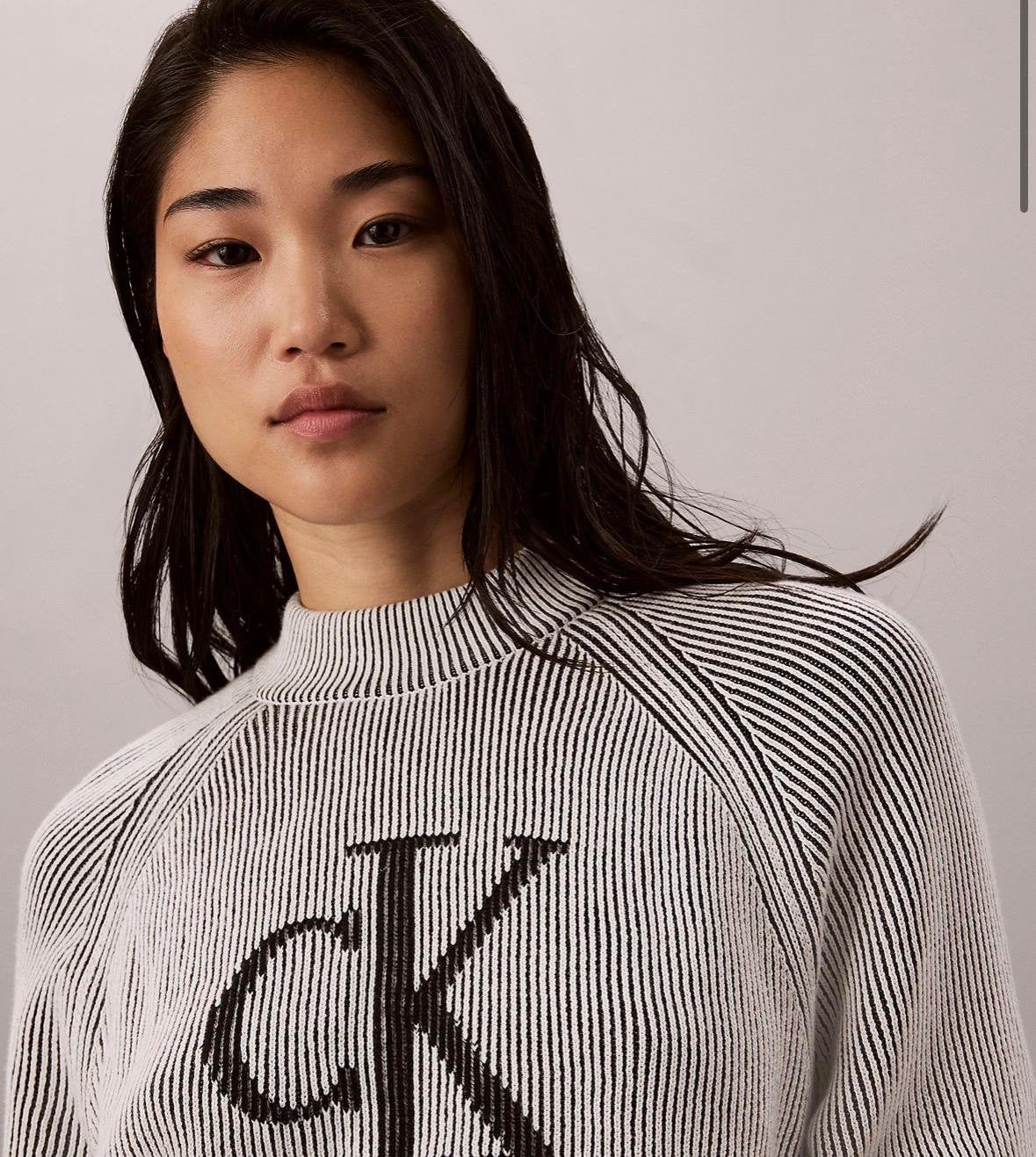 Maglia Calvin Klein Jeans con logo e costine a contrasto