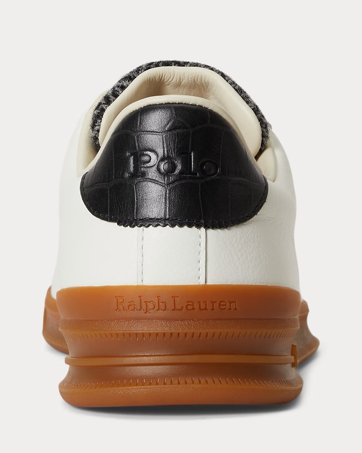 Sneakers Polo Ralph Lauren "Heritage Court II" in pelle con dettagli in tweed lana