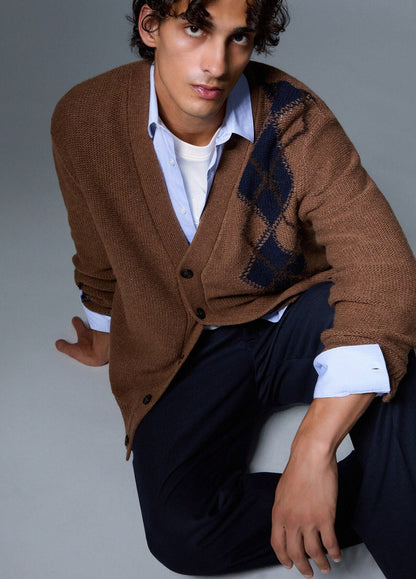 Cardigan Liu Jo in lana con fantasia rombi