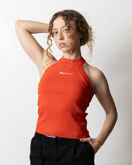 Top Karl Lagerfeld Jeans in maglia "Ribbed Logo" donna