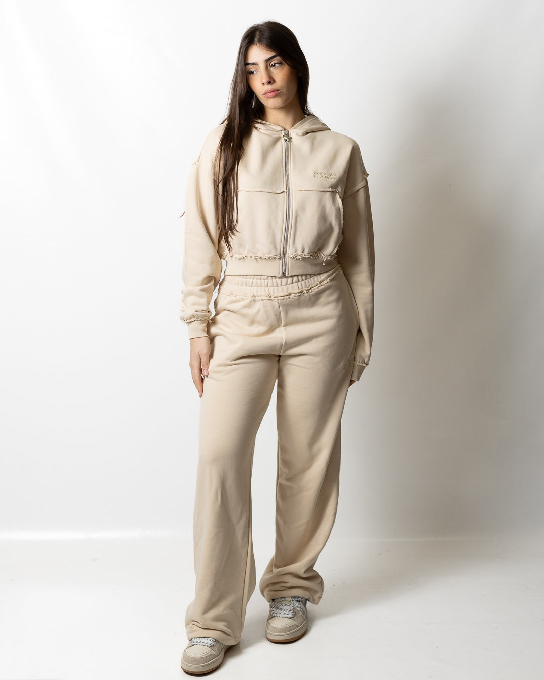 Felpa Comme des Fuckdown fullzip con cuciture a taglio vivo donna