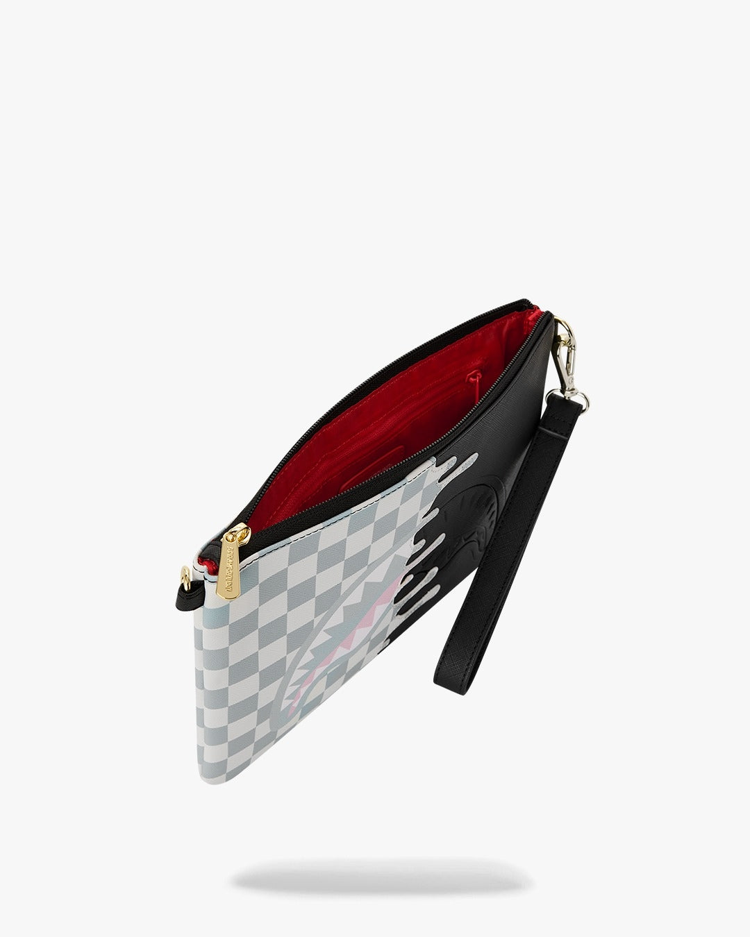 Pochette Sprayground nero CREAM CHECK UNFINISHED SHARK CROSSBODY POUCHETTE clutch con tracolla
