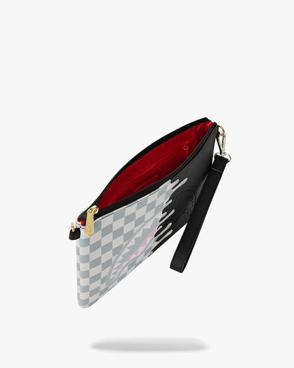 Pochette Sprayground nero CREAM CHECK UNFINISHED SHARK CROSSBODY POUCHETTE clutch con tracolla