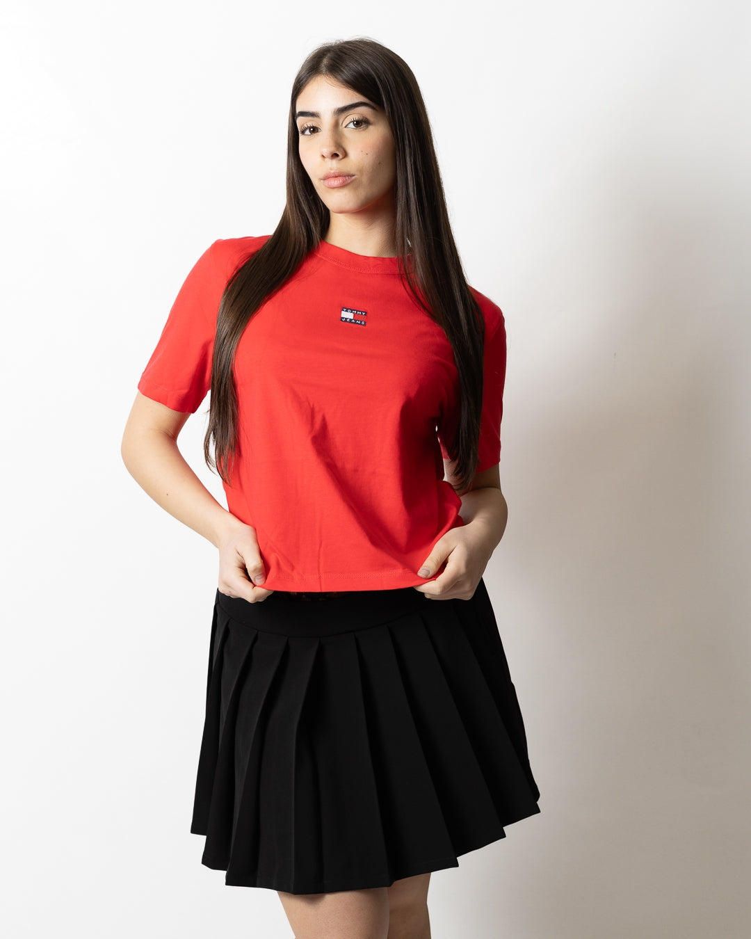 T-Shirt Tommy Jeans boxy "Logo badge" donna