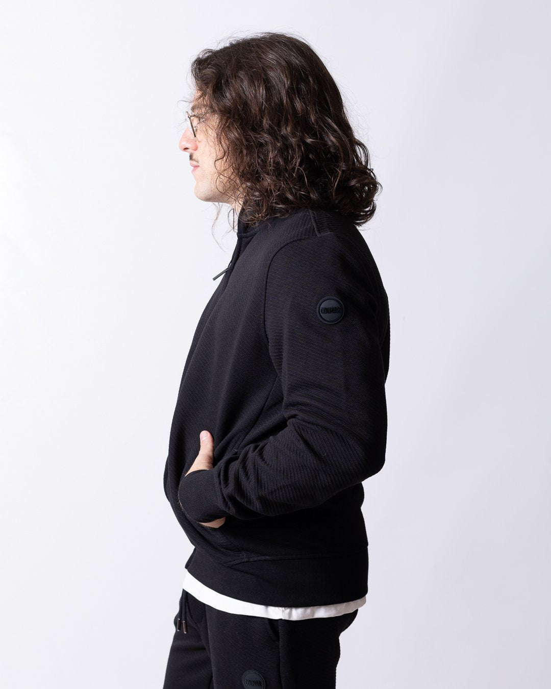 Felpa Colmar fullzip texturizzata a collo alto uomo