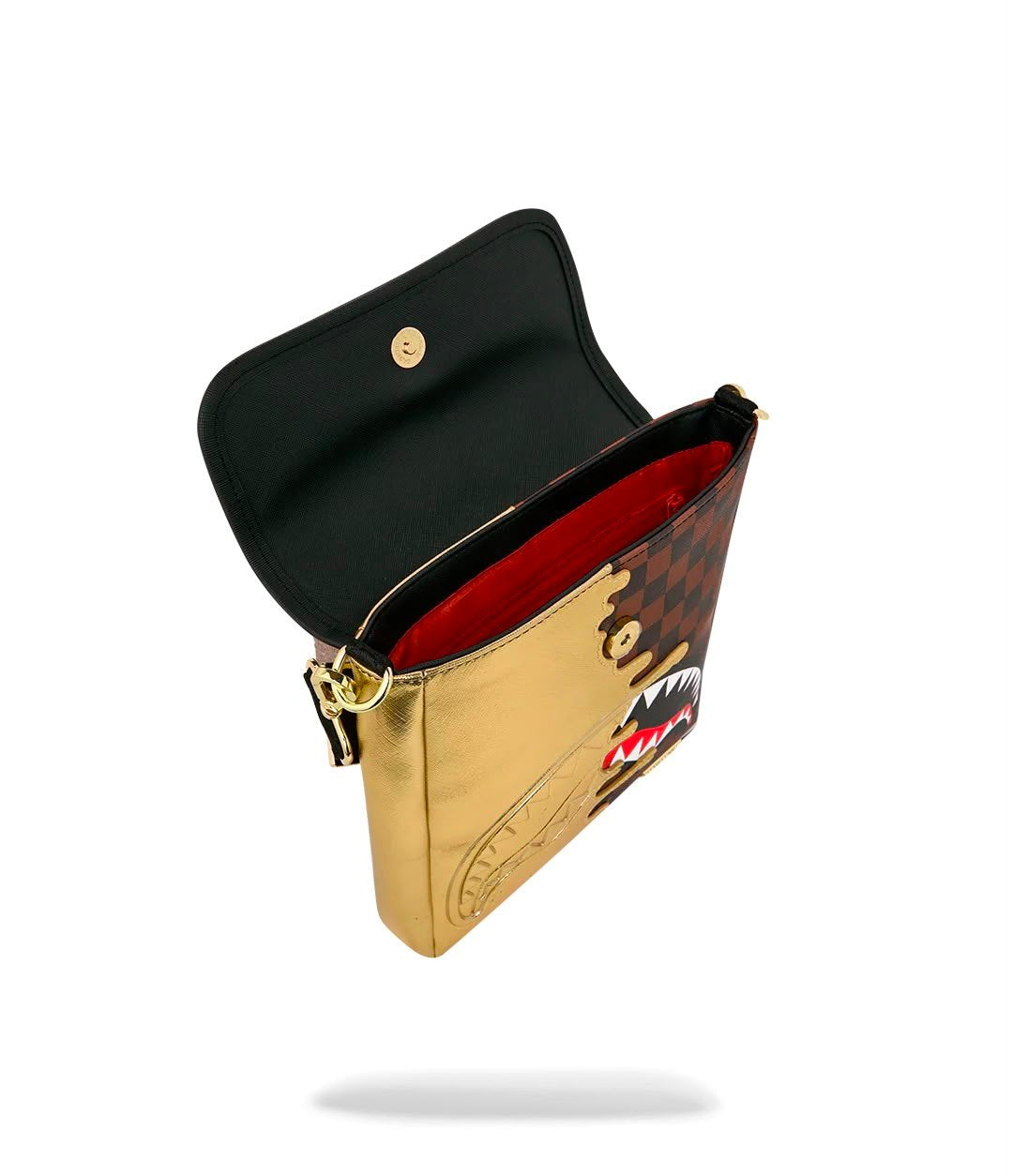 Tracolla Sprayground marrone SHARKS IN PARIS GOLD DRIP MESSENGER SLING