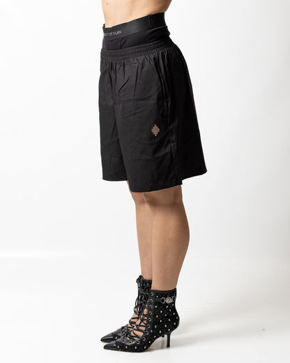 Bermuda Marcelo Burlon in popeline con fascia logata donna