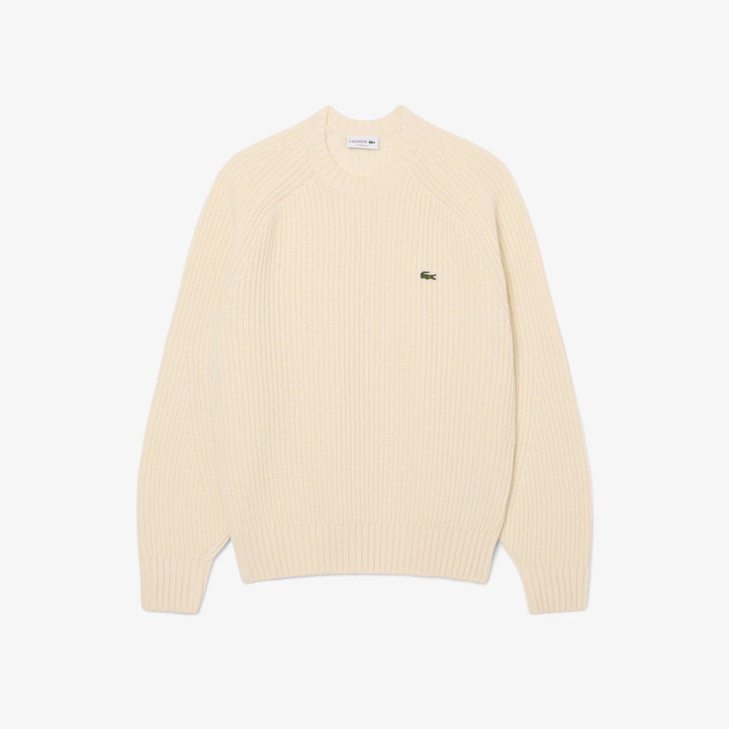 Maglia Lacoste girocollo in lana con costine uomo