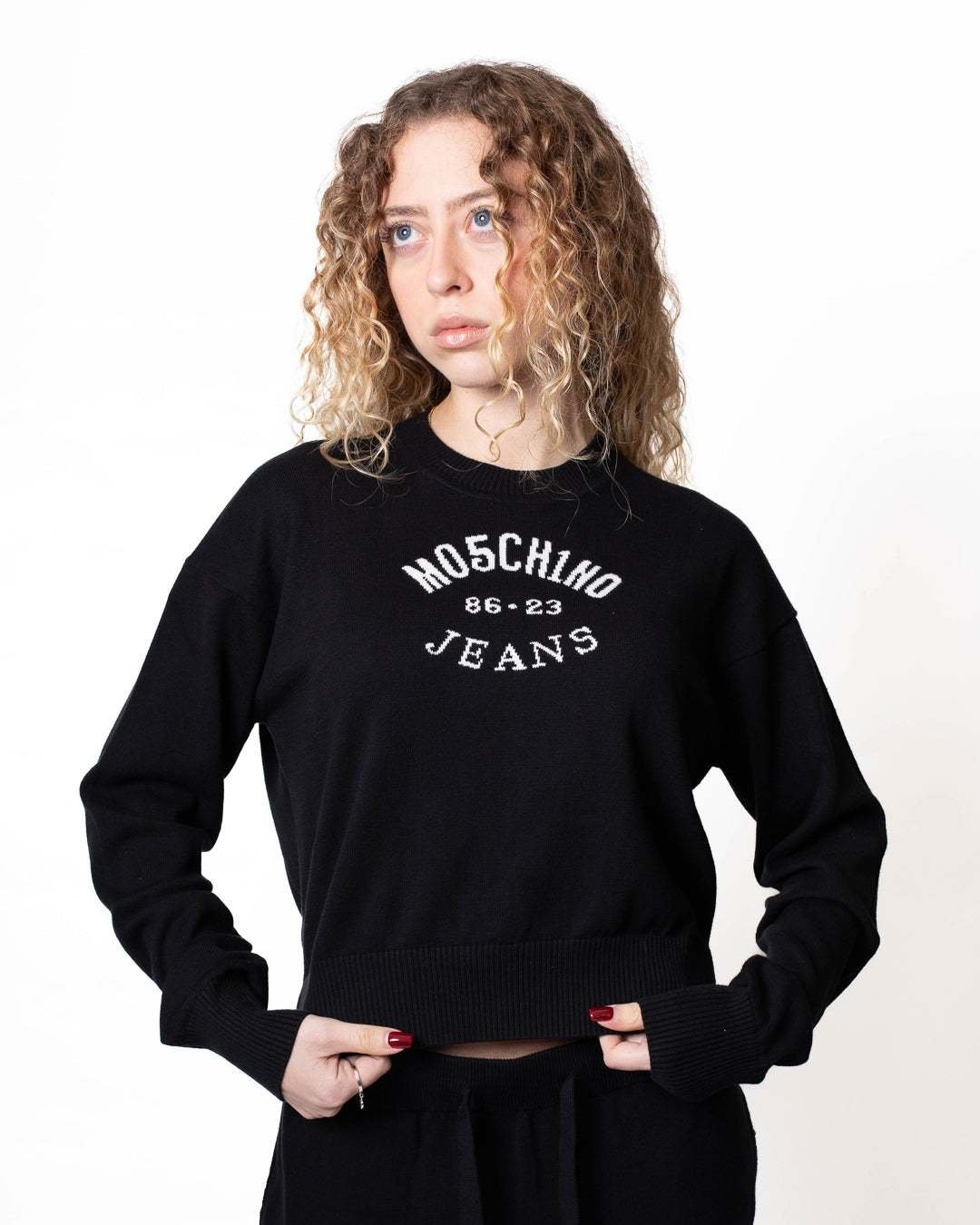 Maglia Moschino Jeans girocollo logata donna
