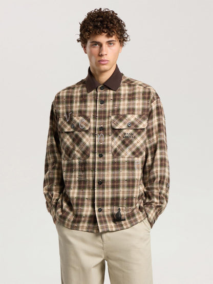 Camicia Palm Angels in flanella "Surfer Dream" uomo