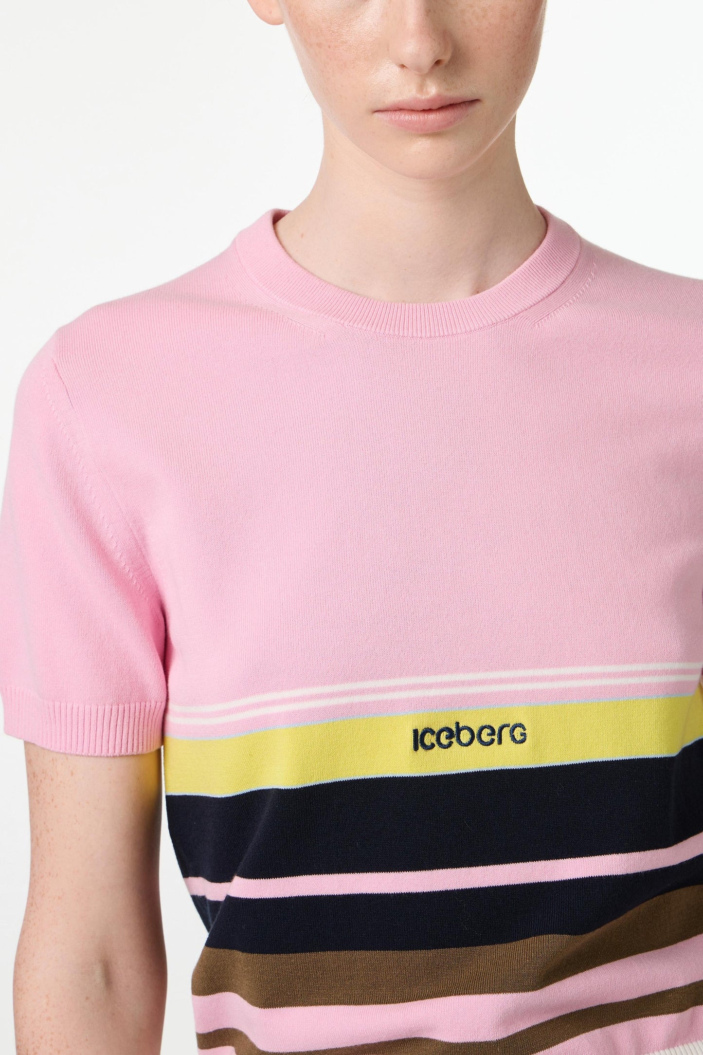 T-Shirt Iceberg in maglia a strisce donna