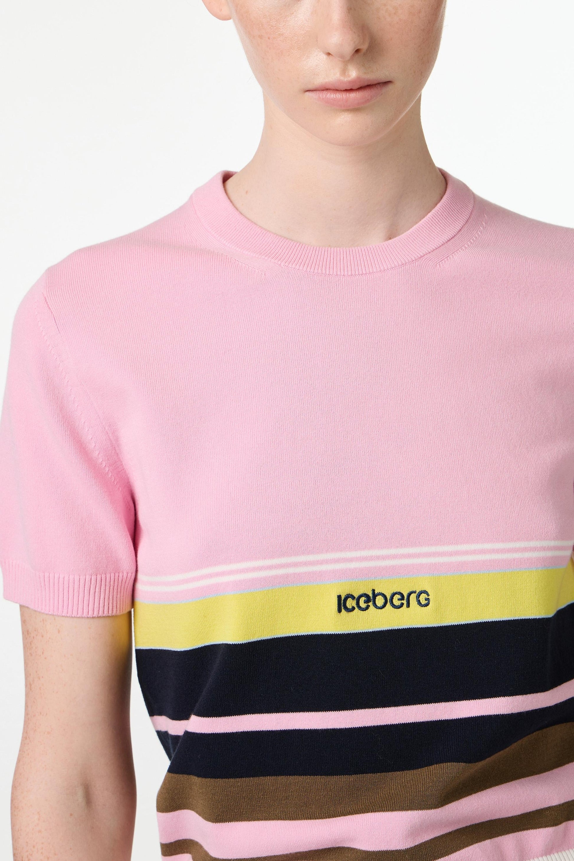 T-Shirt Iceberg in maglia a strisce donna