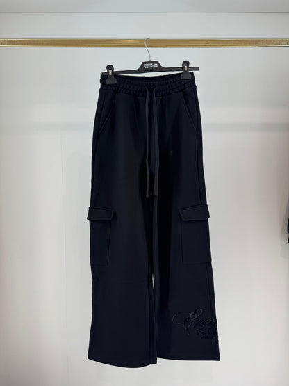 Pantalone Comme des Fuckdown cargo in felpa con stampa in rilievo donna