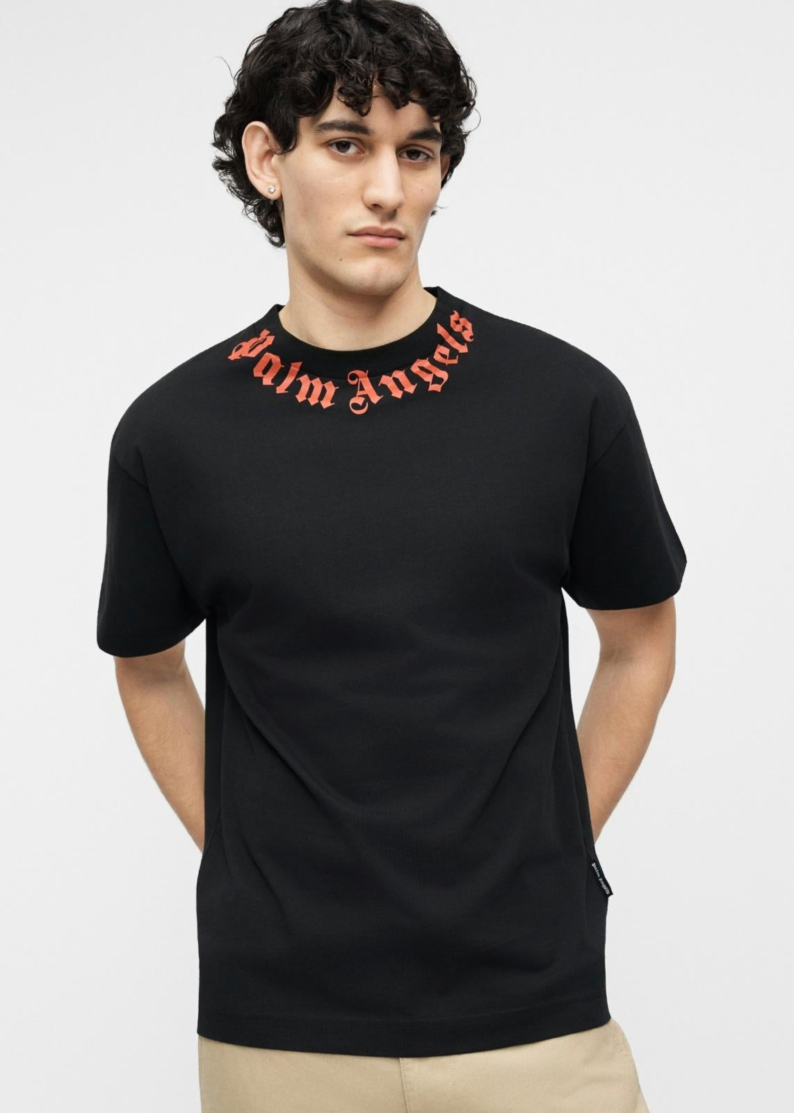T-Shirt Palm Angels "Neck Logo Regular" uomo