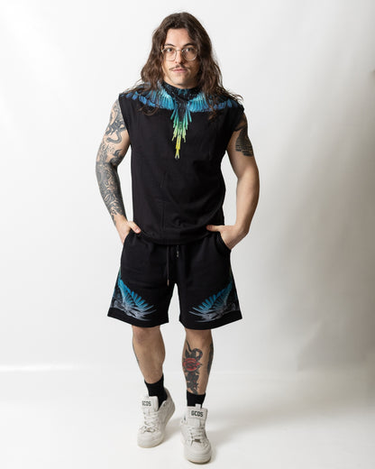 Bermuda Marcelo Burlon in felpa "Icon Wings Colorfull" uomo